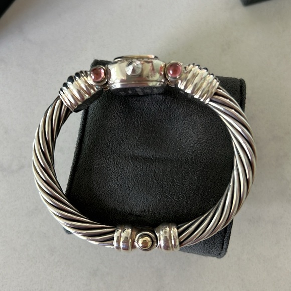 Vintage David Yurman Sterling Silver Pink Tourmaline and Diamond Wrist Watch. - Picture 9 of 12